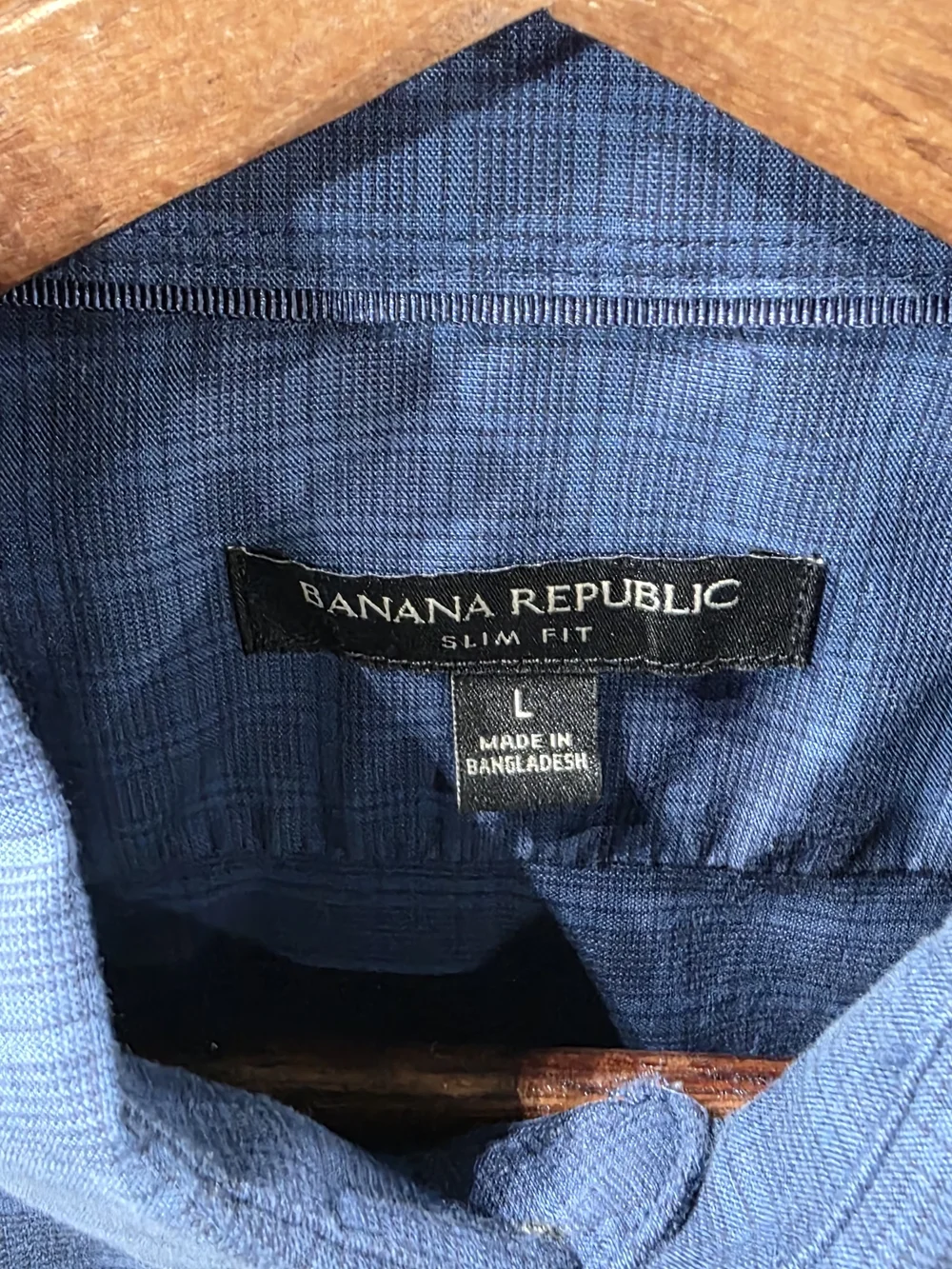 Banana Republic Men's Blue Windowpane Button-Down Shirt